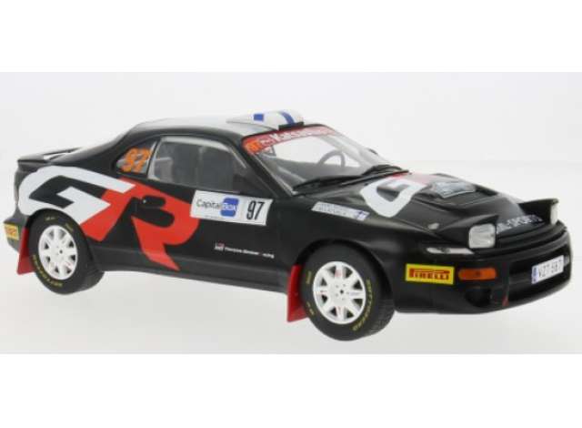IXO Models 2025 Toyota Celica GT 4 Turbo (ST 185), #97 J.M.Latvalla/J.Hussi, Rally Costa Brava, black 1:18