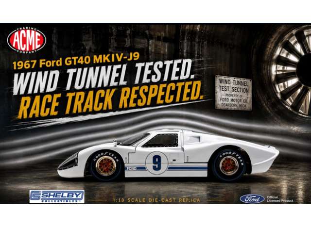 Acme Diecast 1967 Ford GT40 MK MIV #9 J9, wimbledon white 1:18