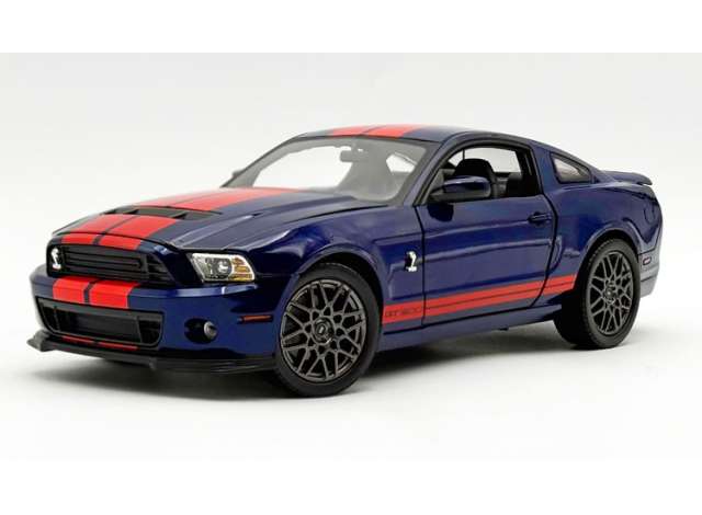 Acme Diecast 2013 Ford Mustang Shelby GT500 *Superman Car*, deep impact blue with red stripes 1:18