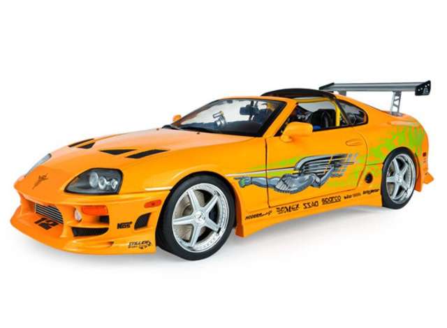 Solido 2001 Toyota GR Supra MK4 (A80) *Fast & Furious* Brain open roof, orange 1:18