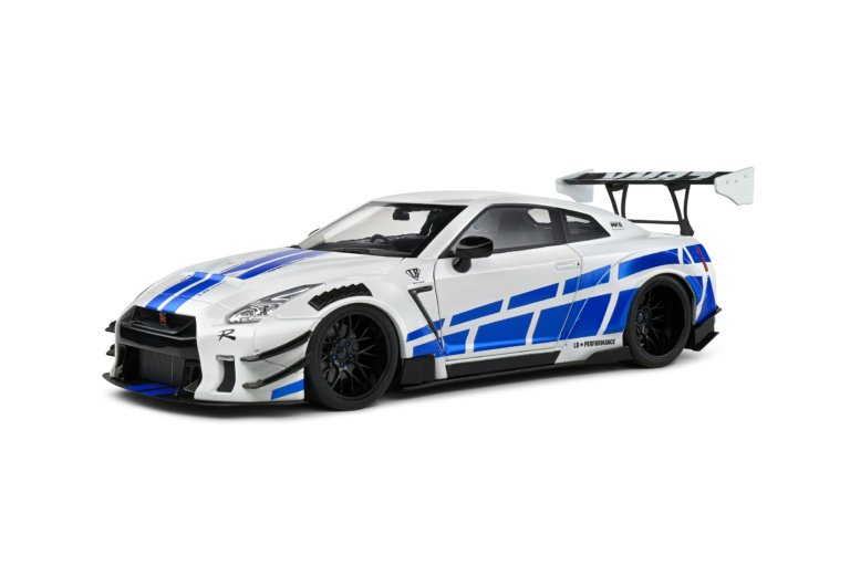 Solido 2024 Nissan GT-R (R35) LB Work Body Kit 2.0, Blue/white 1:18